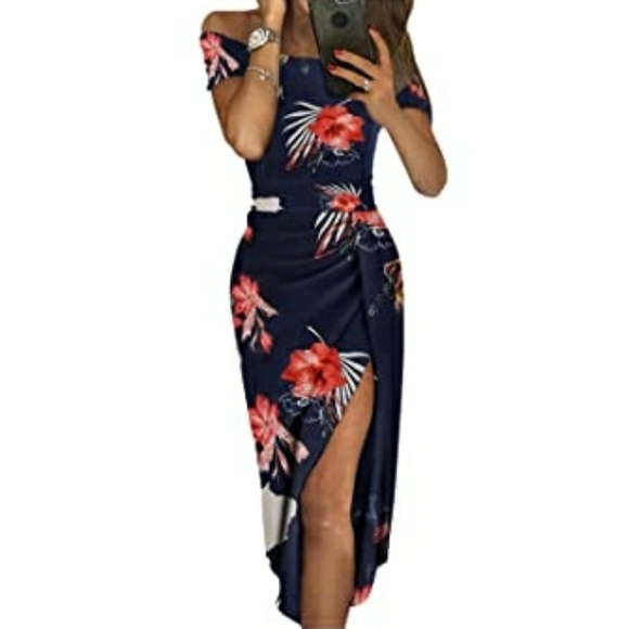 Off the shoulder floral print dress - Picture 3 of 3